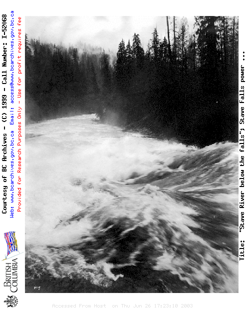 "Stave River below the falls"; Stave Falls power project; photograph no. 9.