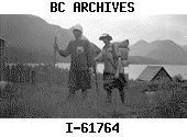 Margaret Worsley on left, Phyllis James (later Munday) on right, Alouette Lake.  Together with Don Munday, these women on this trip made the first ascent of Mount Blanchard; box 38 "Golden Ears".